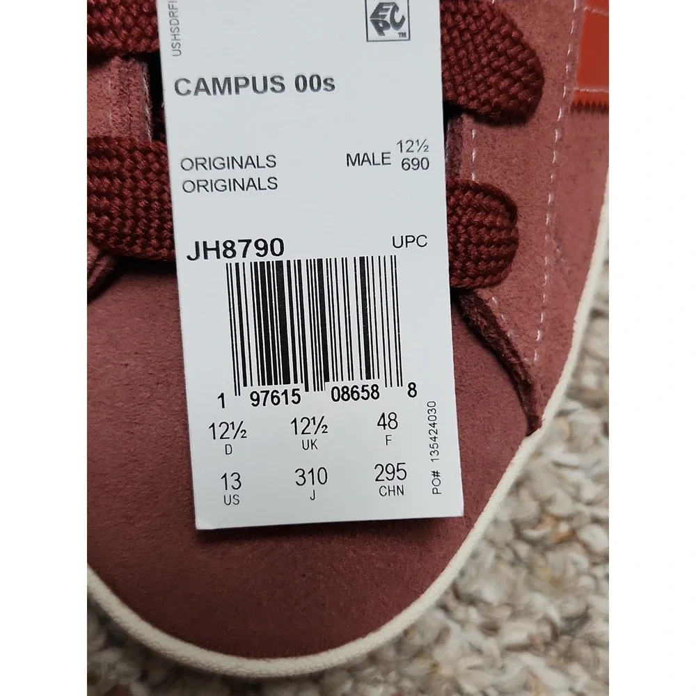 Adidas Men's Campus 00s Originals Size 13 Ruby Preloved Red |JH8790| New